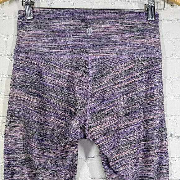 Lululemon Space Dye Leggings Women Size 6 Camo Lavender Gym Running Athletic - Picture 4 of 13